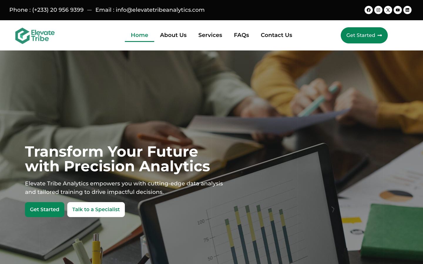 Elevate Tribe Analytics on screen