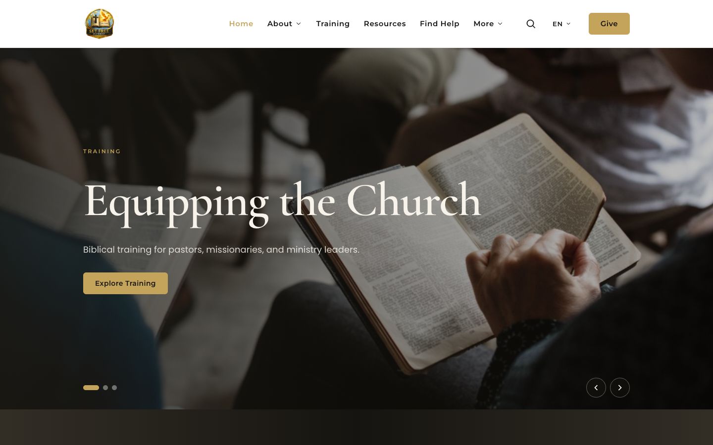 Set Free in Christ Mission on screen