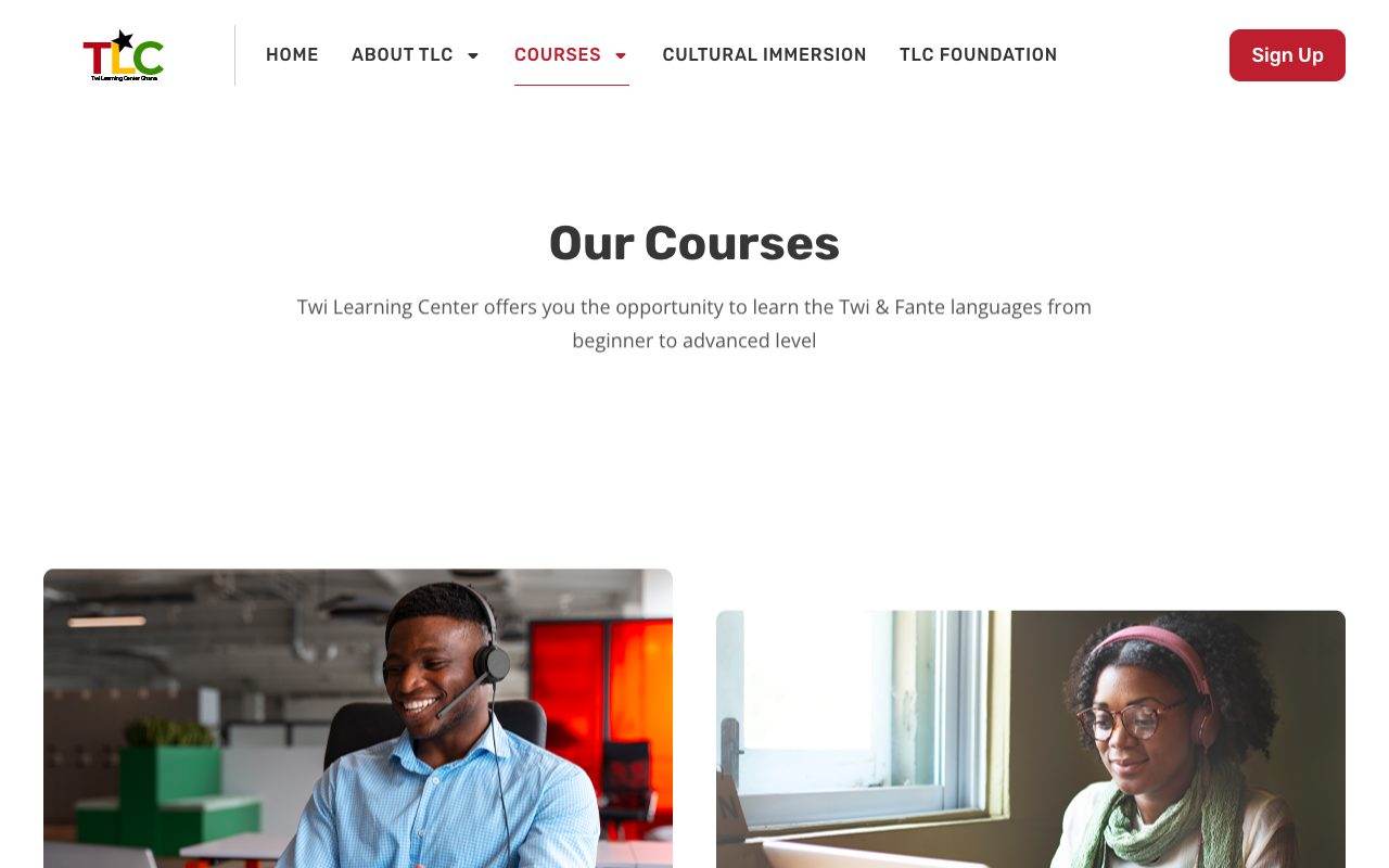 Twi Learning Center Ghana, screen 3